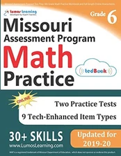 MISSOURI ASSESSMENT PROGRAM TEST PREP: 6TH GRADE MATH By Lumos Learning *VG+*