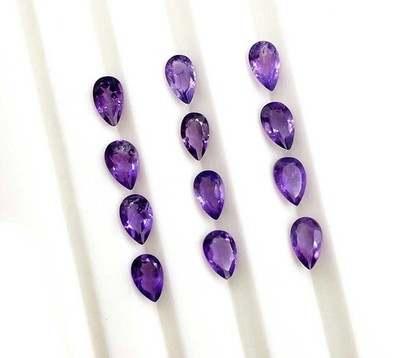 Natural Amethyst Pear Cut Loose Gemstone Lot 181 Pcs 3*5 MM 40 CT