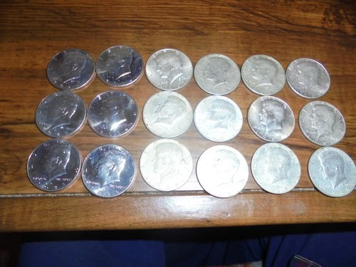 Kennedy Half Dollars  40%  Silver lot of 12 plus bonus of 6- 2024 AU halves