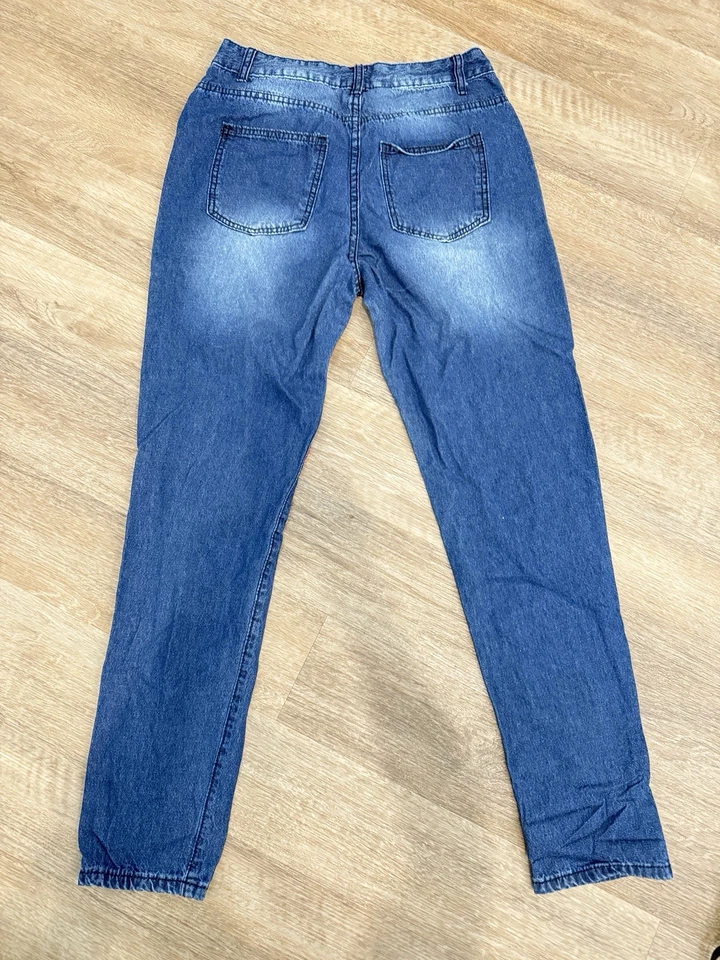 Hippie Halloween Disfraz Conjunto Denim Jeans Flor Paz Joyería Gafas Redondas S Foto 4 de 4