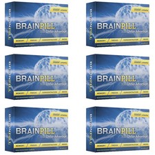 BRAIN PILL 6 Pack Nootropics Faster Memory Focus Mental Stamina BrainPill