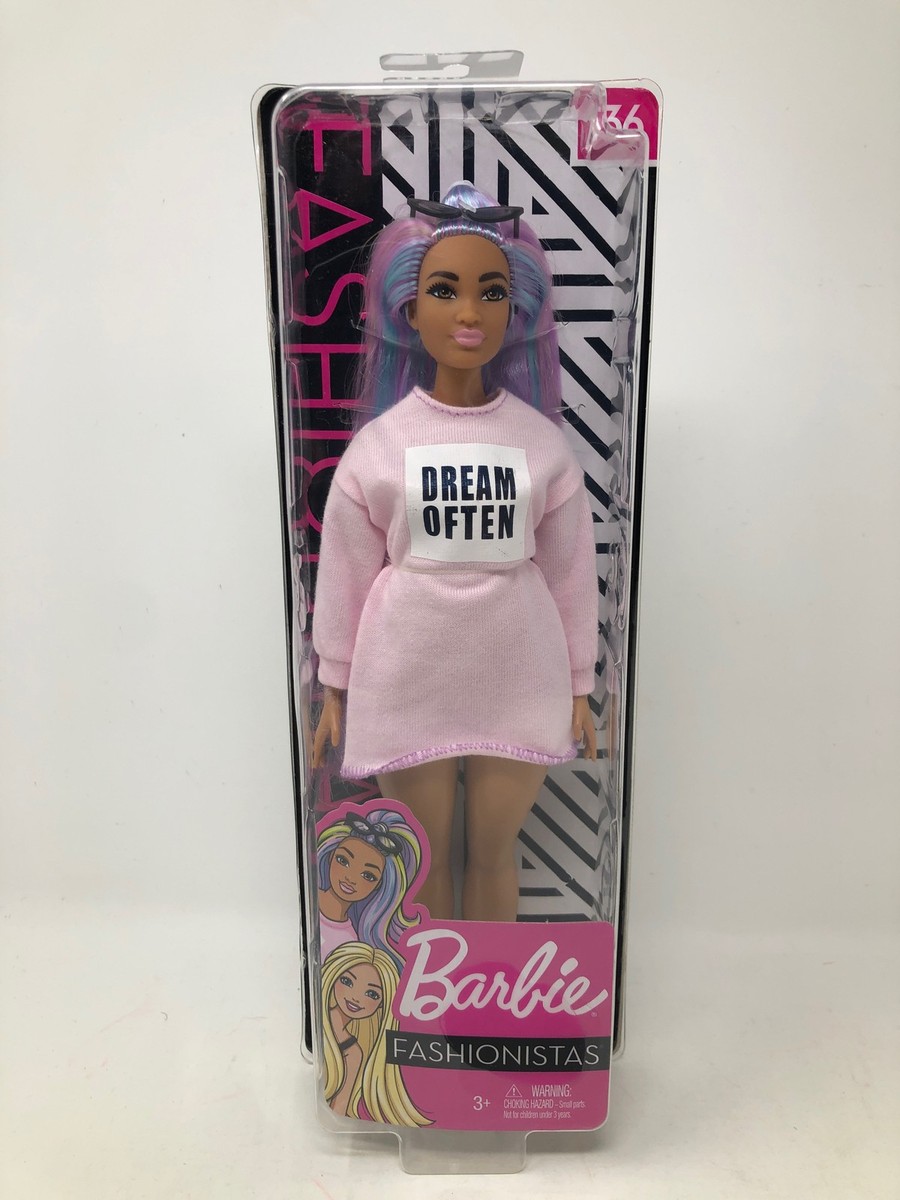 Barbie Fashionistas Doll #136 Rainbow Hair Dream Often Sweater