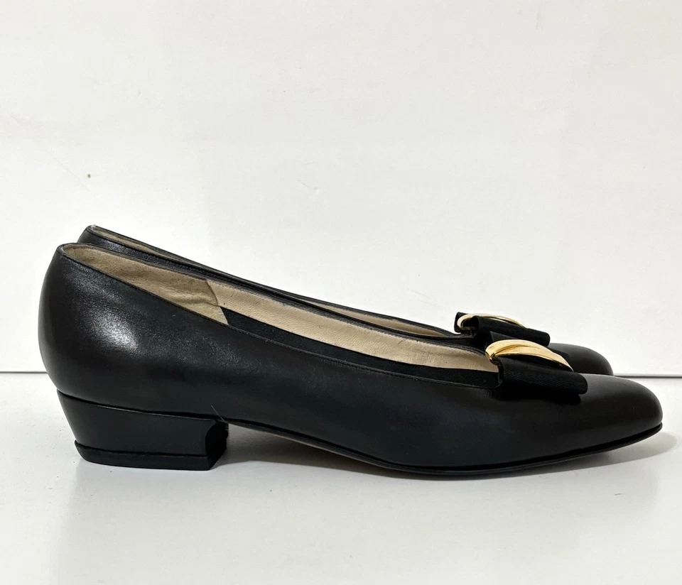 Bally Vintage Pumps Shoes Women’s Size 7 N Black Leather   - Image 3 of 4