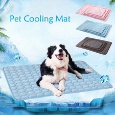 Pet Cooling Mat Summer Dog Cat Sleeping Pad Ice Silk Washable Cooling Bed Mat