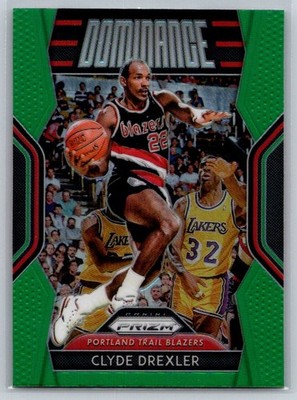 2018-19 Panini Prizm #8 Clyde Drexler Dominance Green