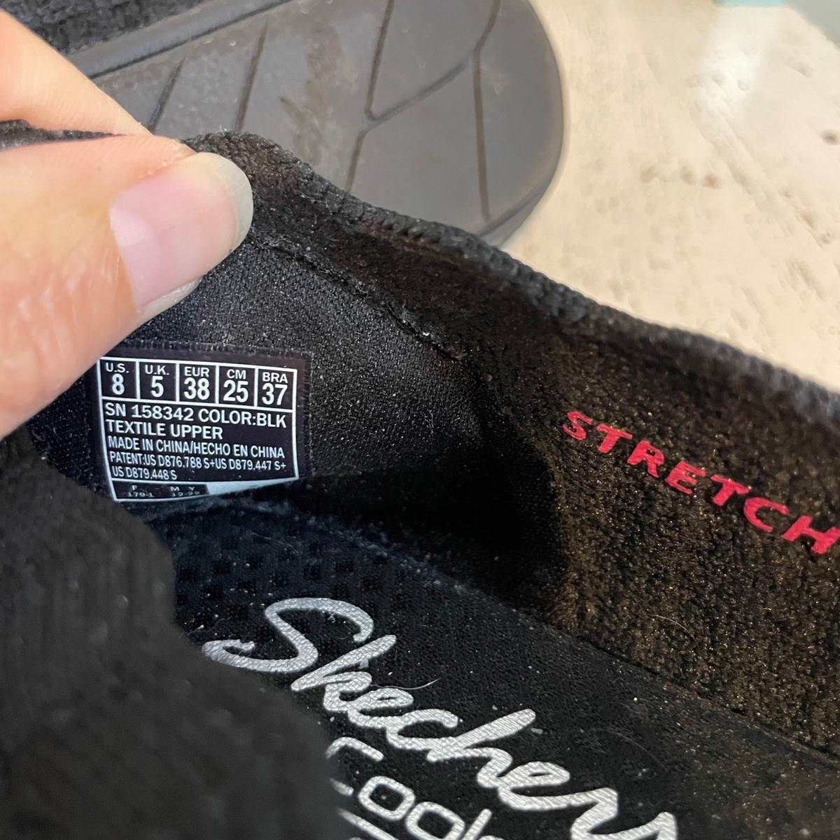 Skechers Cleo 2.0 Love Spell Black Knit Scalloped Ballet Flats