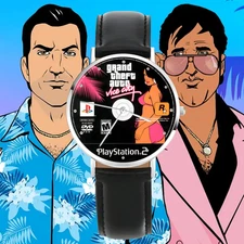 Grand Theft Auto: Vice City Game Disc Engraved Wrist Watch