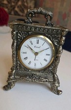 Vintage Brass Mechanical Winding Carriage Clock With Alarm working order
