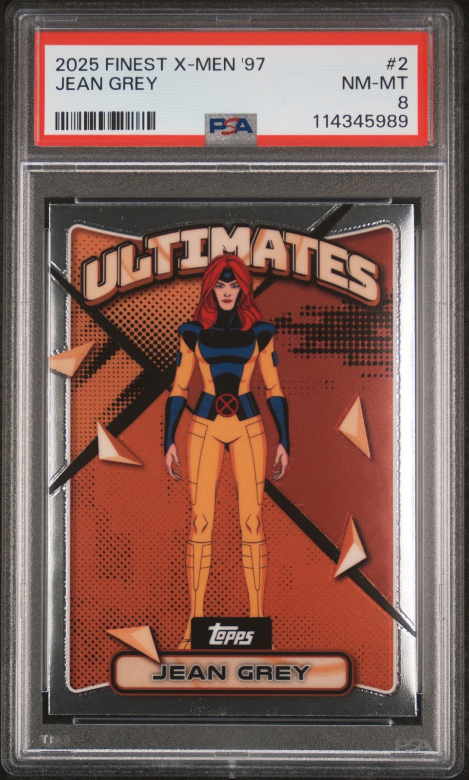 2025 TOPPS FINEST X-MEN '97 #2 JEAN GREY PSA 8