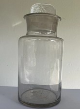 Antica Bottiglia da Farmacia / Laboratorio in Vetro Soffiato con Tappo
