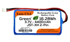 3.7V 4400mAh Li-ion Replacement Battery with JST-XH 2P 2.54mm Connector