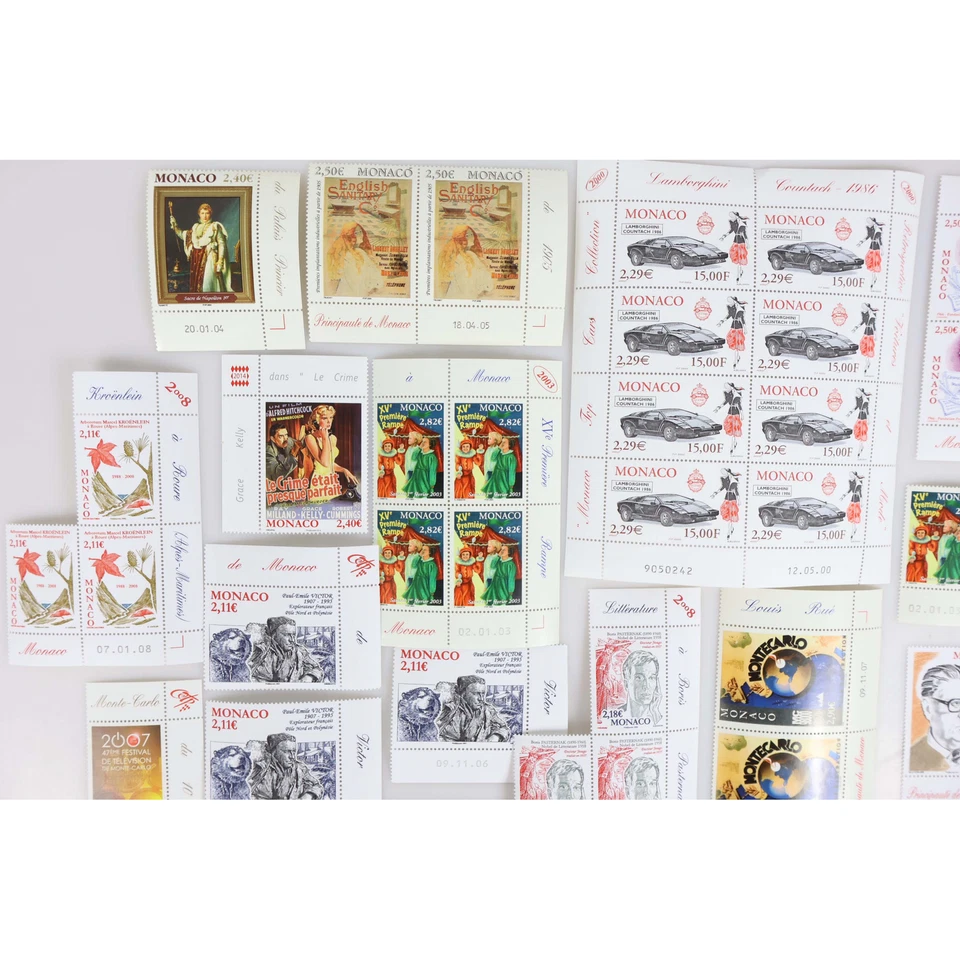 MÓNACO LOTE DE SELLOS POSTALES VALORES DE 2 € A 3 € NUEVOS** FACIAL 149 € - Imagen 2 de 4