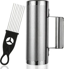 Stainless Steel Guiro 8"x3" Latin Percussion Instrument with Scraper