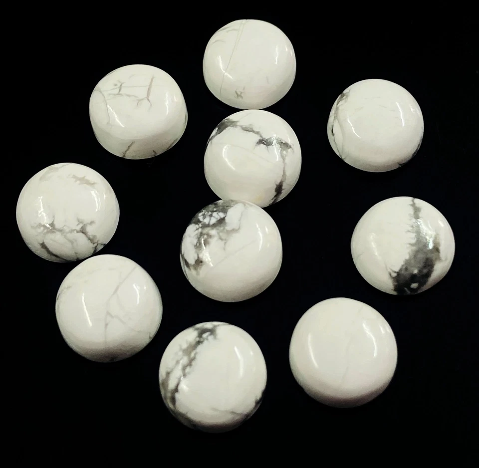 Natural Howlite Round Cabochon Gemstone 3mm–20mm Calibrated Gemstones - Image 3 of 4