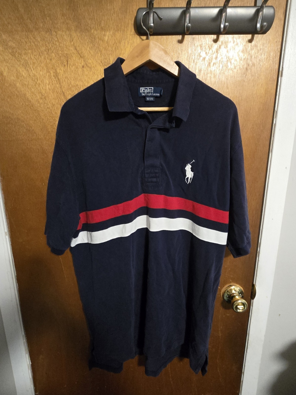 Polo Ralph Lauren camicia blu uomo taglia XLT pony