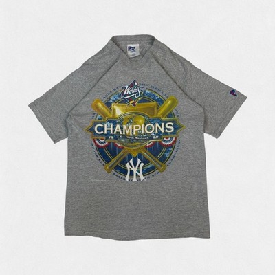 Vintage 90s Pro Player New York Yankees 1998 World Series Champions Tee Grey XS