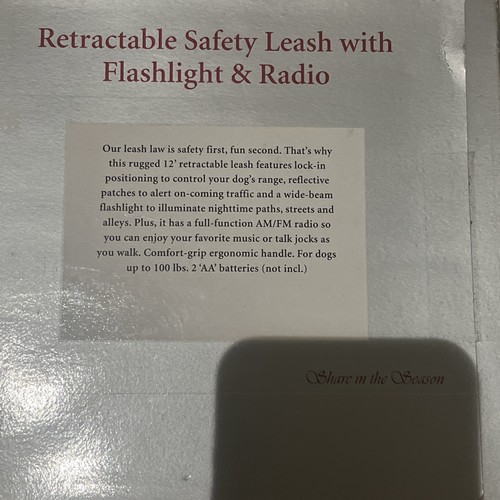 Dog Leash Retractable safety Leash With Flashlight And Radio Brand New - Picture 4 of 6