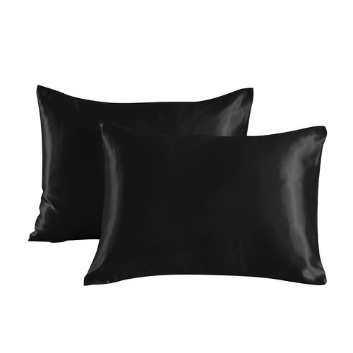 2 Pcs Premium Satin Bed Pillow Case Covers Soft Pillowcases Standard Queen King - Picture 31 of 33