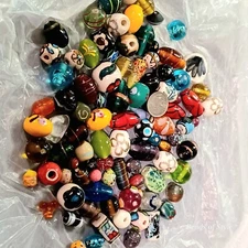 1/2 lb Lot Lamp Work Glass Beads Mix Hand Made Jewelry making Lot 6-20mm