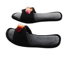 INC Women's Tassel Slippers Size S 5/6 Black Gray