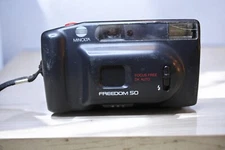 Minolta Freedom 50 Focus Free DX Auto Point And Shoot Film Camera TESTED Clean