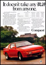 1987 Chrysler Conquest Tsi Vintage Advertisement Print Art Car Ad J257