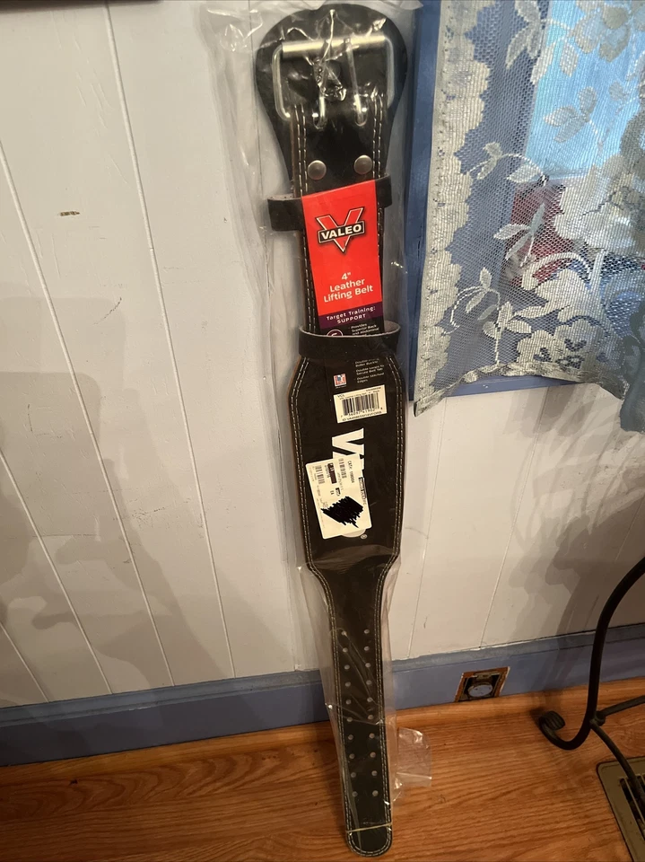 NUEVO CINTURÓN DE LEVANTAMIENTO DE PESAS VALERO TALLA PEQUEÑA VRL CUERO 4" NEGRO GIMNASIO Foto 3 de 4