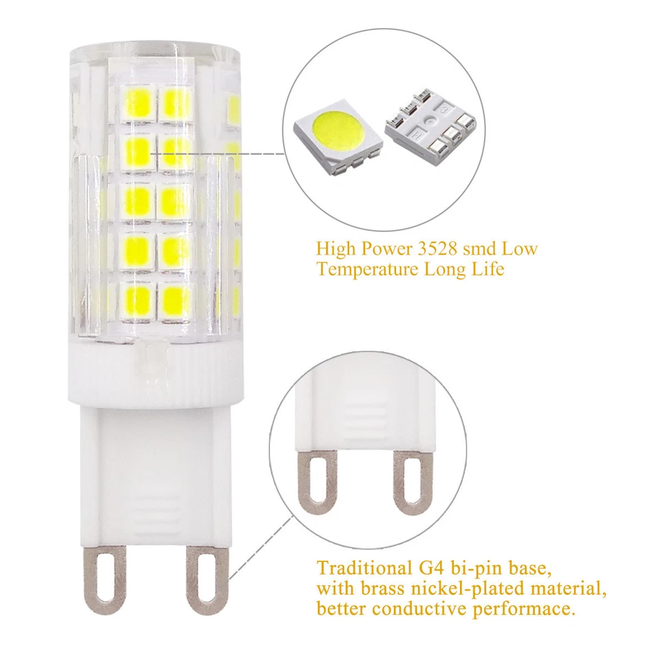 5pcs G9 LED Light Bulb 64-2835 Lamp Lights Bulbs Ceramics Corn 120V Highlight - Image 2 of 4