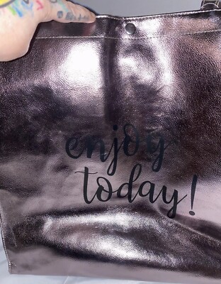 Arcadia Beauty Labs- Enjoy Today -Shine On Tote-16  H x 18  W x 6  D-Silver **