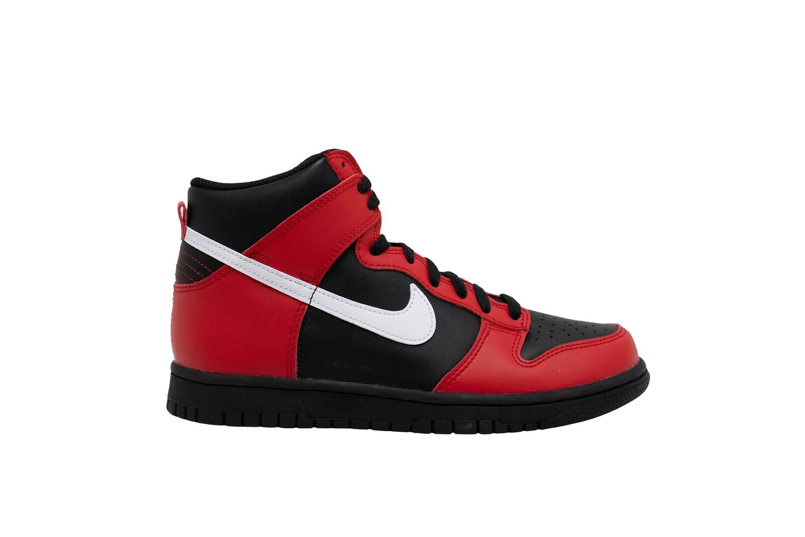 Size 5 (GS) - Nike Dunk High Black University Red for sale online