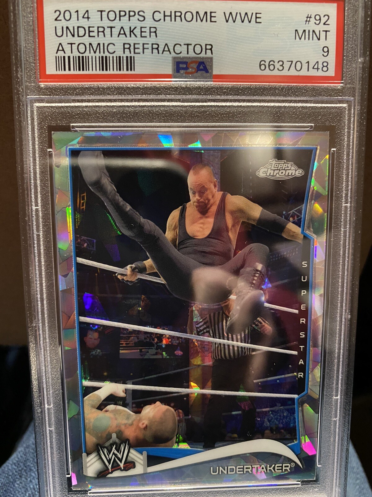 2014 Topps Chrome WWE 92 Undertaker Atomic Refractor PSA 9 Pop 8, 13 Higher