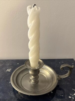 VTG International Pewter Candlestick Holder W/Finger Loop 6  Base 277 152