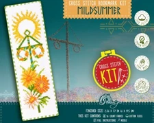 Midsummer - Pagan Holiday - Do It Yourself Cross Stitch Bookmark kit Year Wheel