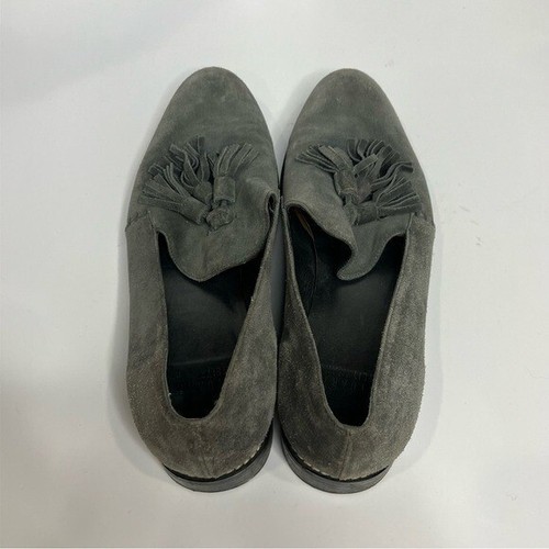 Stuart Weitzman Guido gray leather tassel loafers women’s size 8.5 professional - Picture 5 of 8