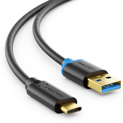 deleyCON 2m USB C Kabel Datenkabel Ladekabel USB 3.0 USB-A zu USB-C Handy Laptop