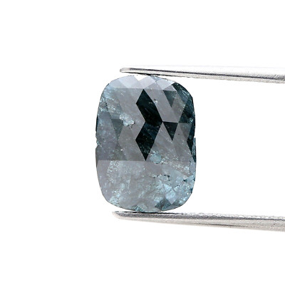 Surat*Diamond*City Lose Diamant Oval Rose Cut Natur 3,23 TCW Graublau