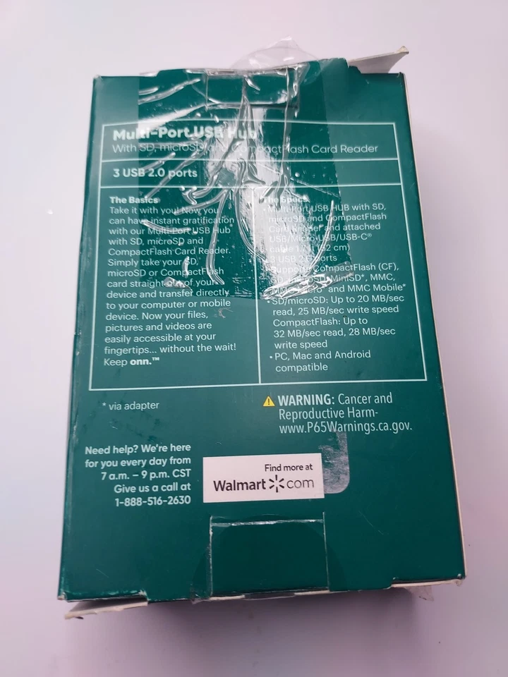 Keep Onn Multi-Port USB Hub with SD, microSD and CompactFlash Card Reader - Image 2 of 3