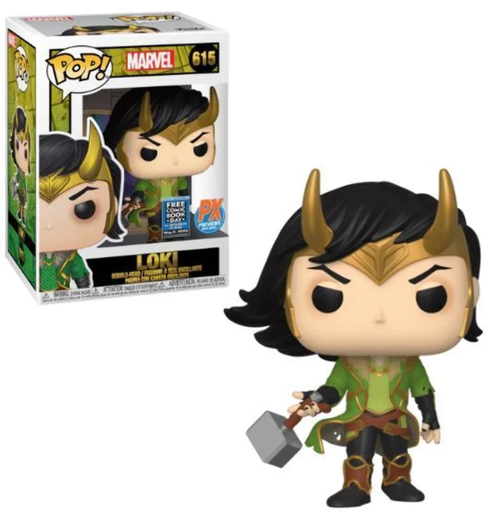 Funko POP! Marvel - Loki [Holding Mjolnir] (PX Previews) #615