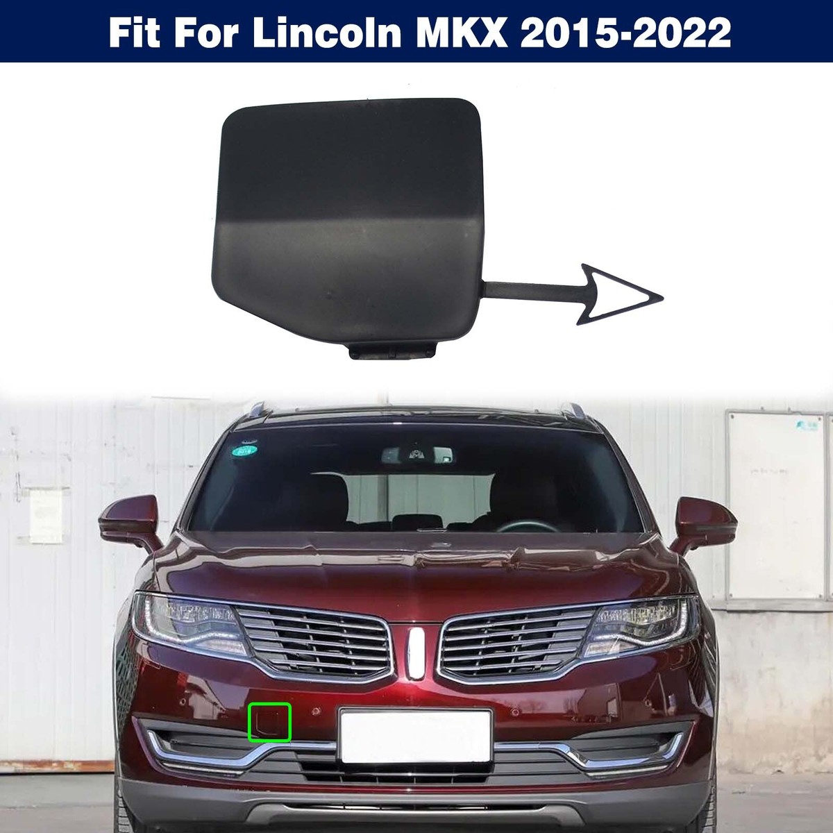 1Pcs Front Bumper Tow Towing Hook Eye Cover Cap For Lincoln MKX 2015-2022