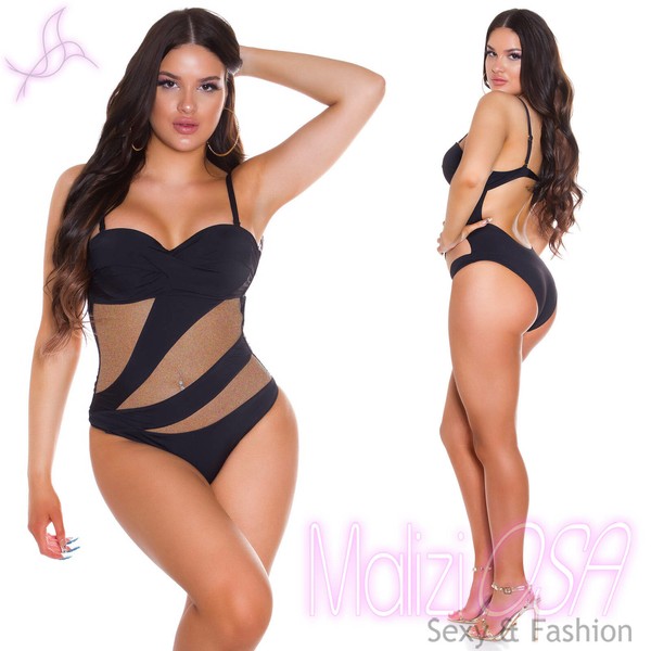 Monokini Traje De Baño Sexy Entero Mujer Swimwear Negro Moda Playa Trikini