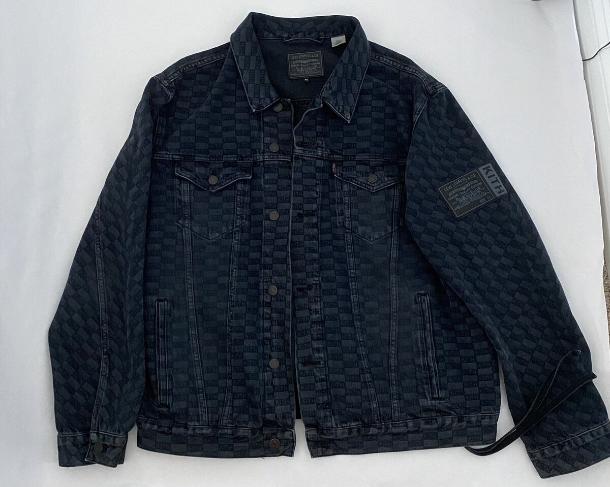 Kith x Levis Trucker Jacket Black Checkered 2018 Very Rare Kith x Levis Trucker Jacket Black Checkered 2018 Very Rare