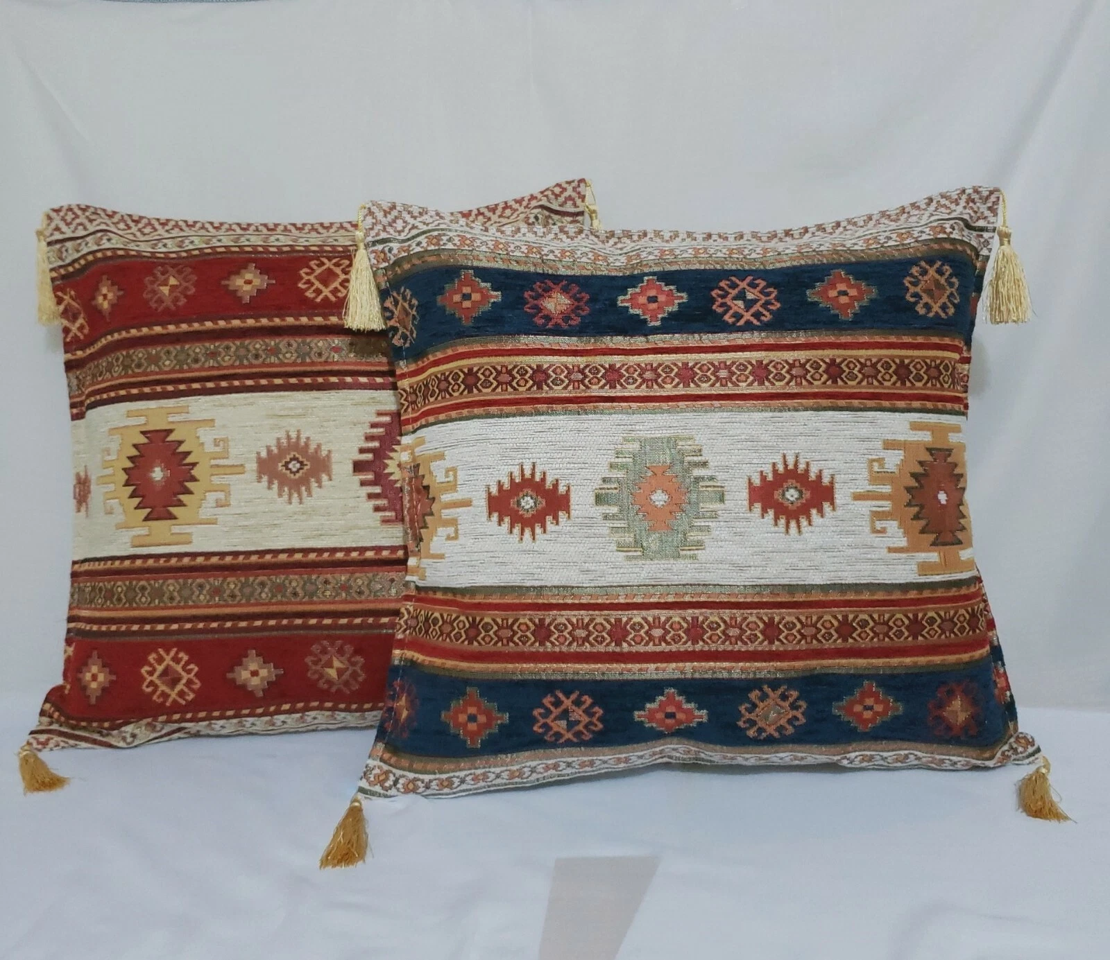 Traditional Turkish Ancient Moroccan Cushion Pillowcase Pair 17" X 17" inches
Opens in a new window