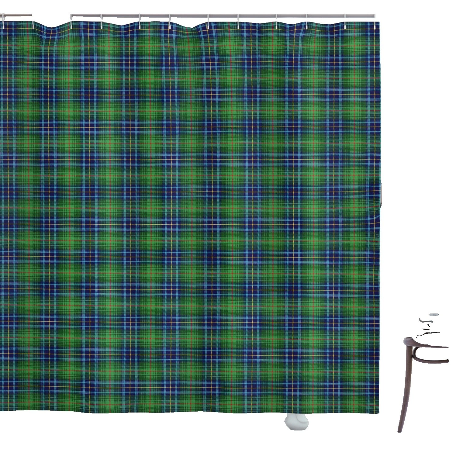 Cortinas de Ducha Multicolor a Cuadros de poliéster