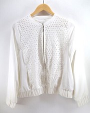 Elle Bright White Tropic Fresh Eyelet Jacket Size M