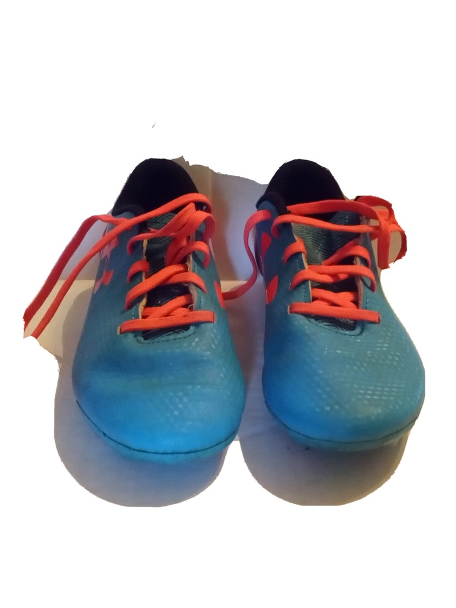 Underarmour Cleats Girls Blue Orange Cleats Youth Shoes (SEE CONDITION  PICS