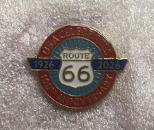 ROUTE 66 1926-2026 100TH ANNIVERSARY Bike Motorcycle Hat Cap Lapel Pin