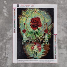 Completed 3D Diamond Painting Wall Art Finished Red Rose Dreamcatcher Decor