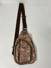 Canvas Nylon Sling Bag Purse Heavy Duty Zippers Adjustable Buckle VGC 