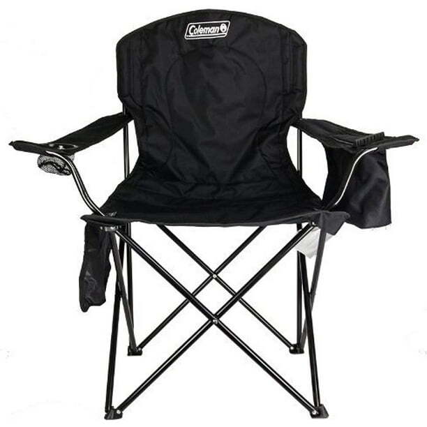 Coleman® Adult Camping Chair with Built-In 4-Can Cooler, Black