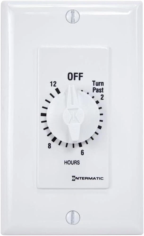 Sw12hwk 12-Hour Spring Wound Timer, White - Energy Efficient Control